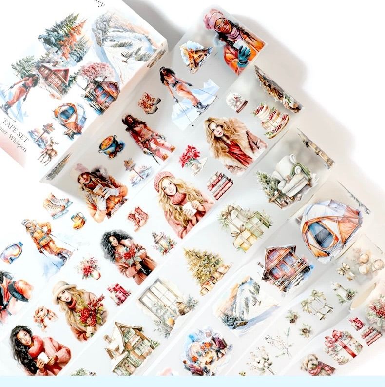 海外マステ＊新品未使用 巻売り12点 251110 Winter 海外マスキングテープ巻き売り 人物マスキングテープ