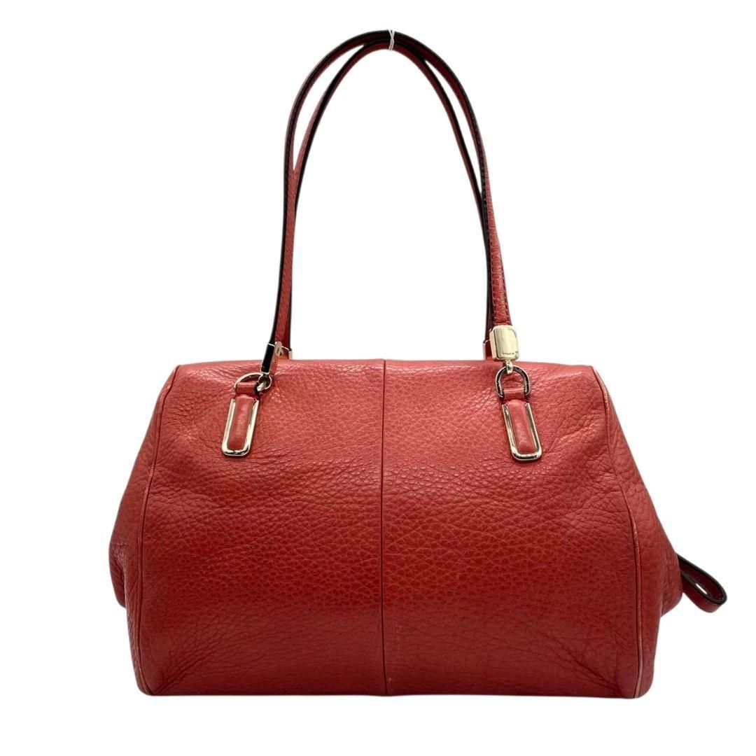 コーチ ハンドバッグ 赤 ターンロック 2way 斜め掛け可 レザー