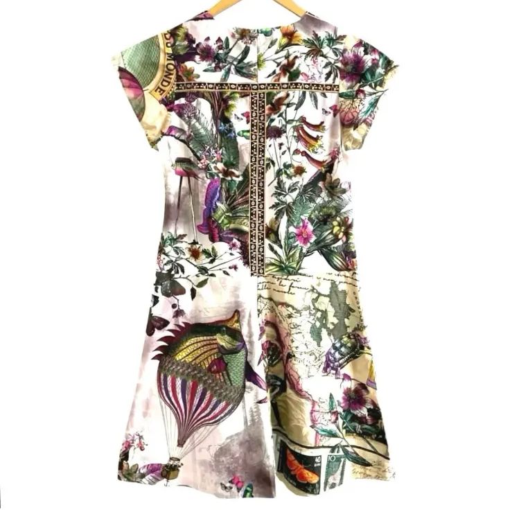 ETRO エトロ 2017 ボタニカル 総柄 半袖 コットン ワンピース 40
