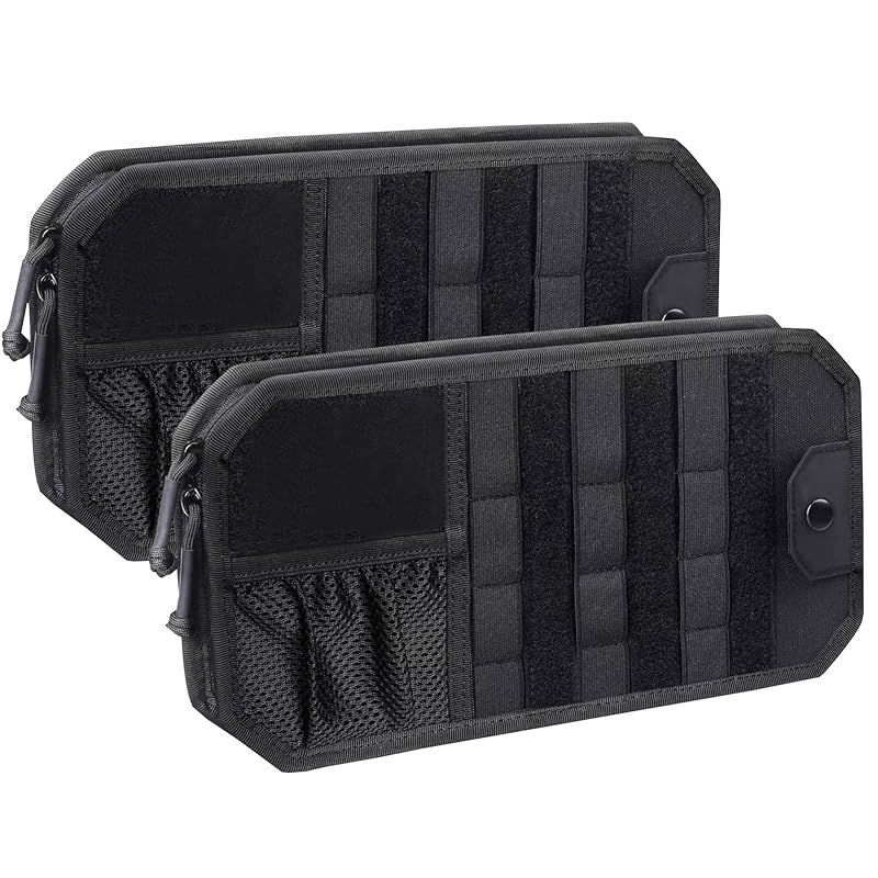 Azarxis 車 収納 サンバイザーポケット 車載用 車用収納バッグ ポケット 収納ホルダー 取付簡単 カード スマホ サングラス掛け 小物入れ ブラック 1