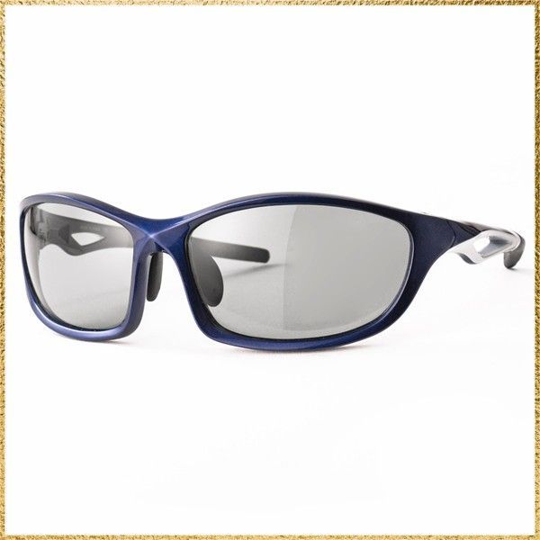 彡 でお届け 彡Color ブルー ホワイト_LensColor 偏光調光スモーク エーフィット 偏光調光サングラス メンズ 偏光スポーツサングラス UVカット UV400 ブルー ホワイト AF-S203HTN-C6