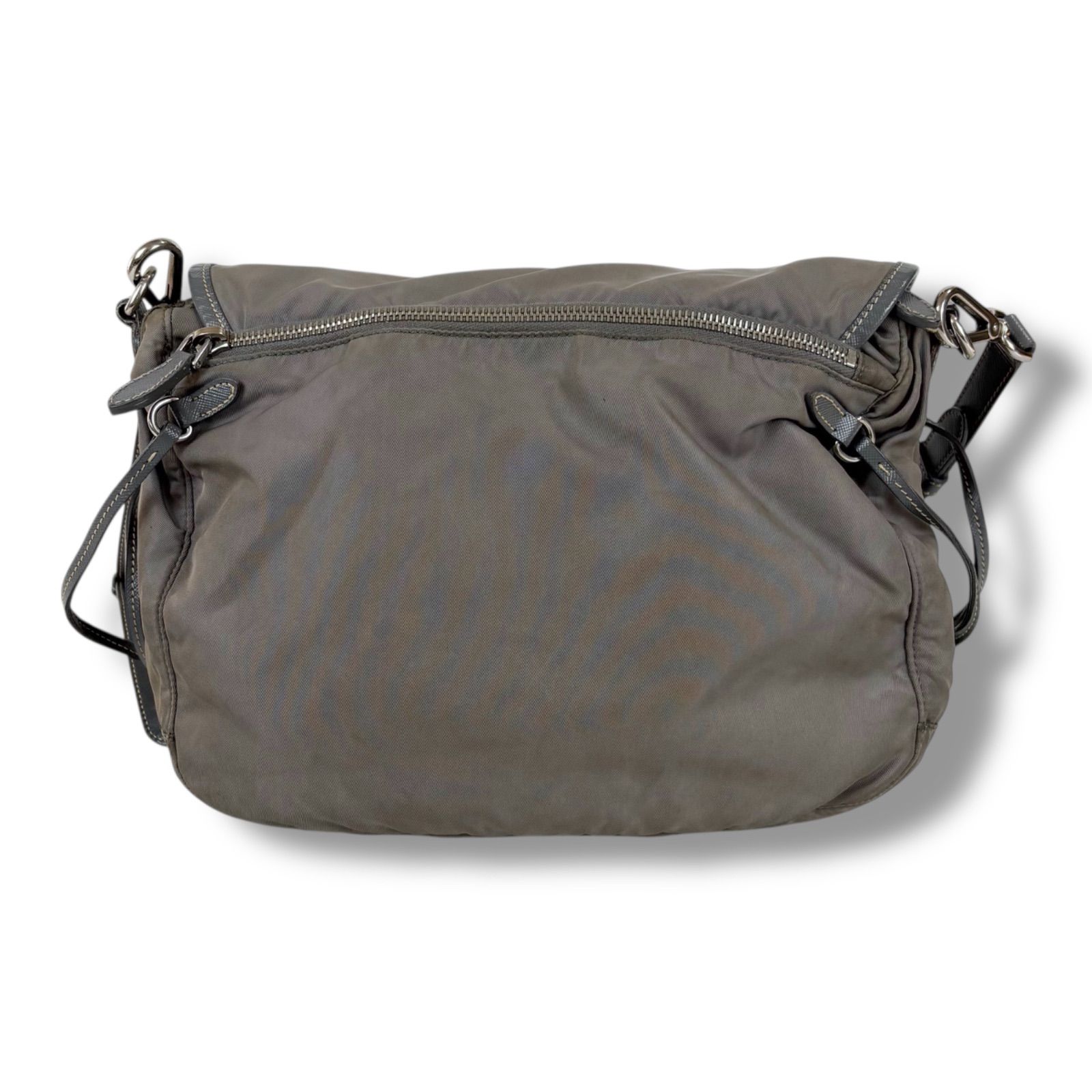 PRADA グレー メッセンジャーバッグ プラダ PRADA Wポケット メッセンジャーバッグ ショルダーバッグ