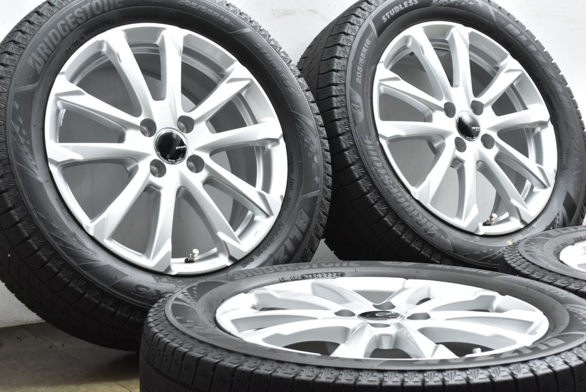 製 超バリ溝 ZACK 16 in 6 J 40 PCD 100 ブリヂストン ブリザック VRX 3 205 55 R オーラ スタッドレスタイヤ