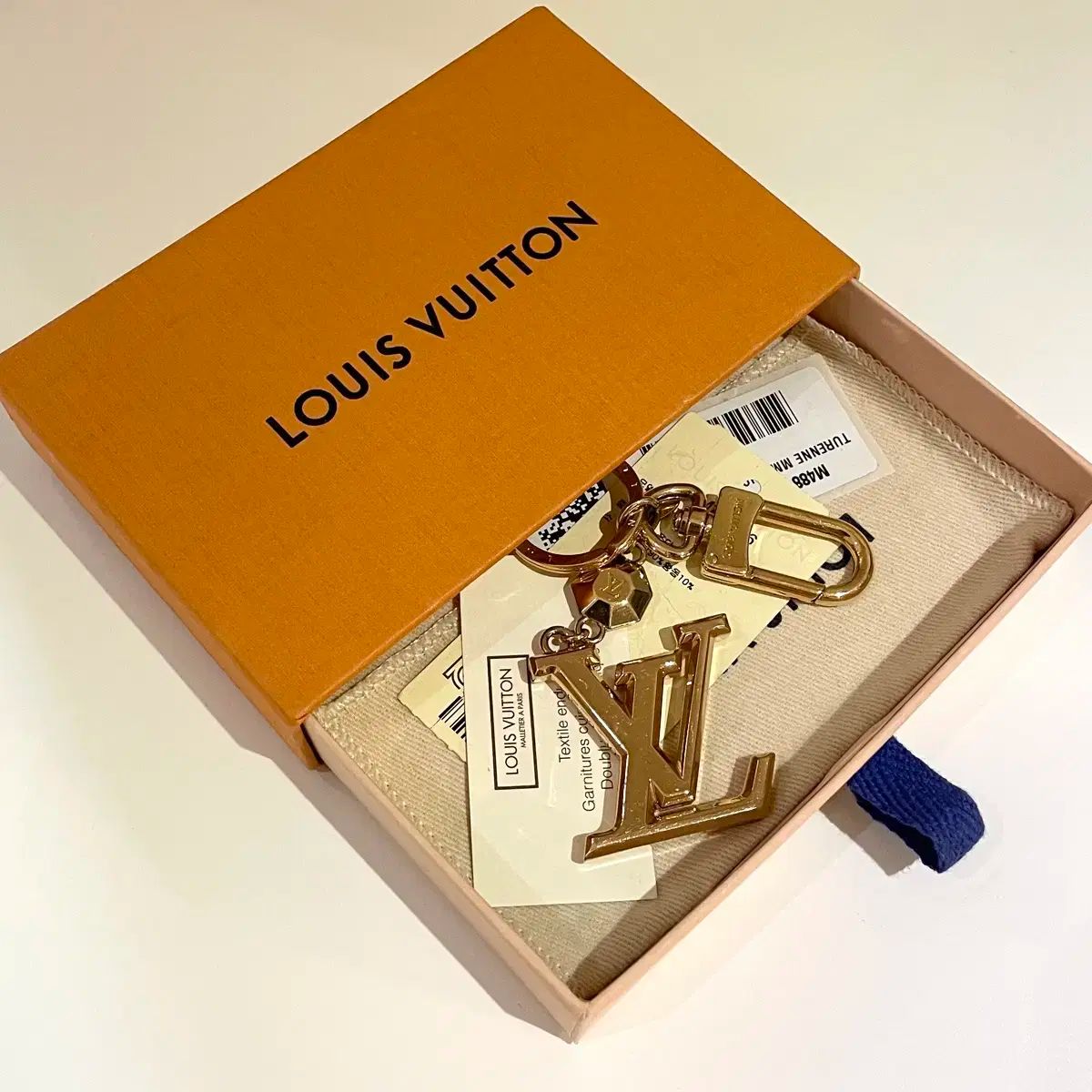 S ルイヴィトン Louis Vuitton パセット キーホルダー キーリング GOLD