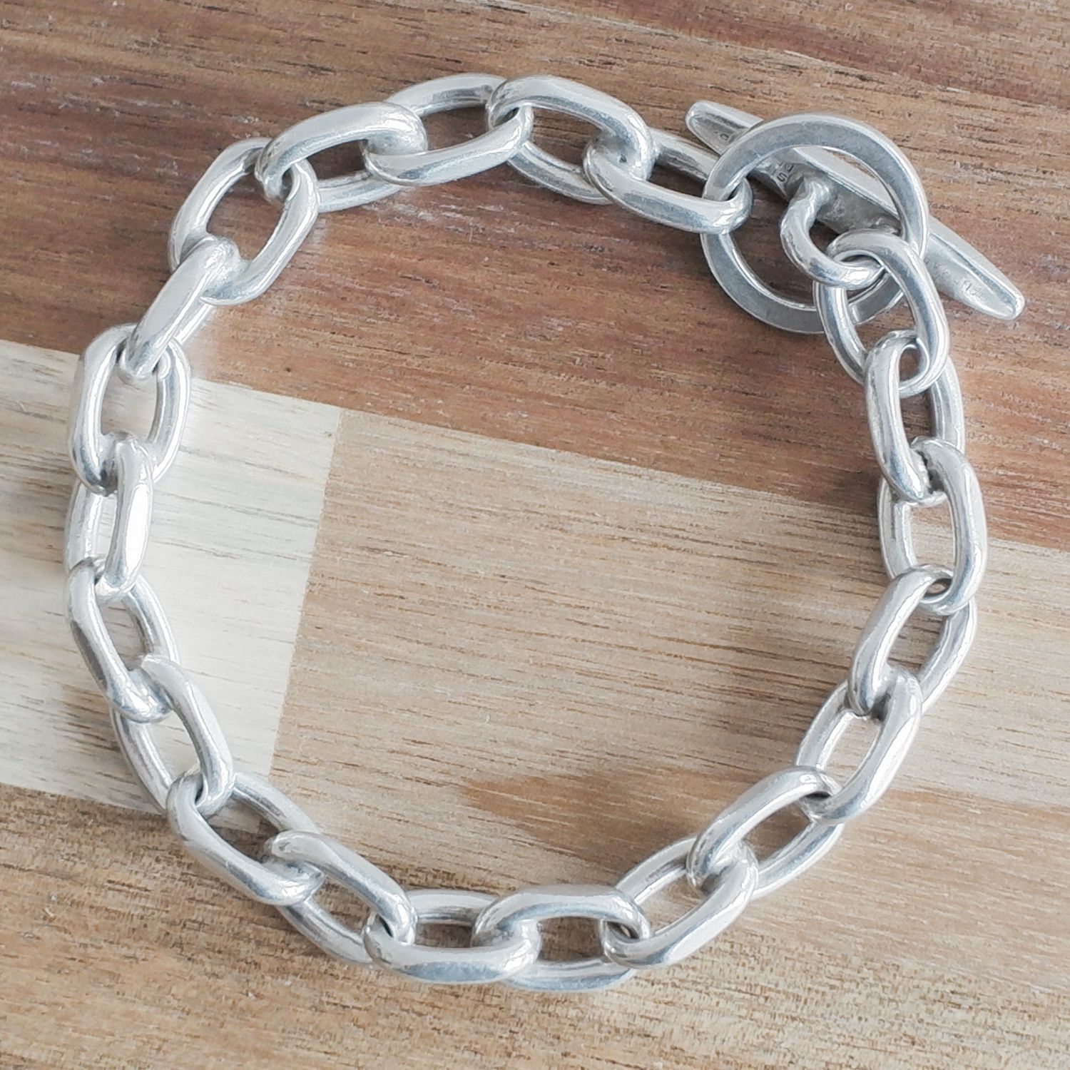 デンマーク製 Randers Sølvvarefabrik 1960年代 ヴィンテージ シルバーアンカーチェーンブレスレット m291