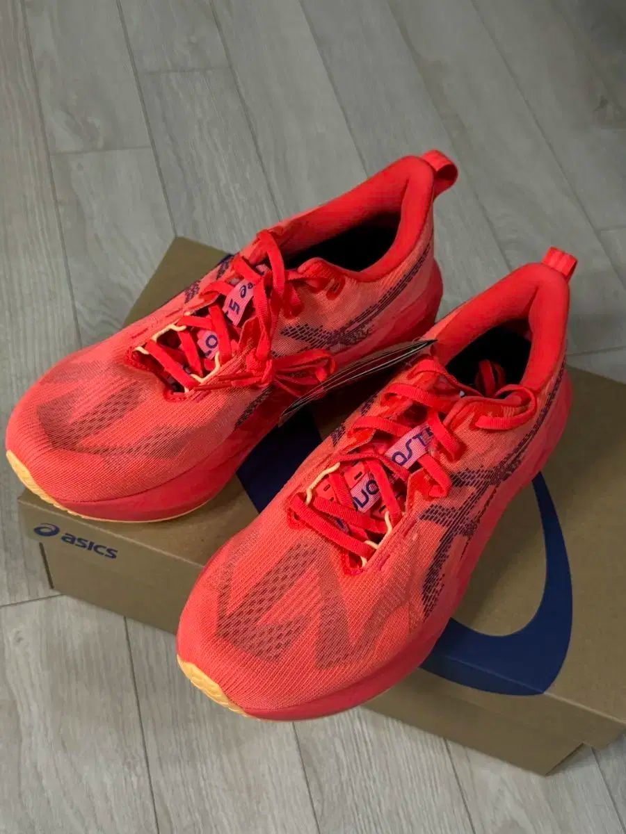 アシックス ノヴァブラスト5 フラッシュレッド 江戸パープル 270