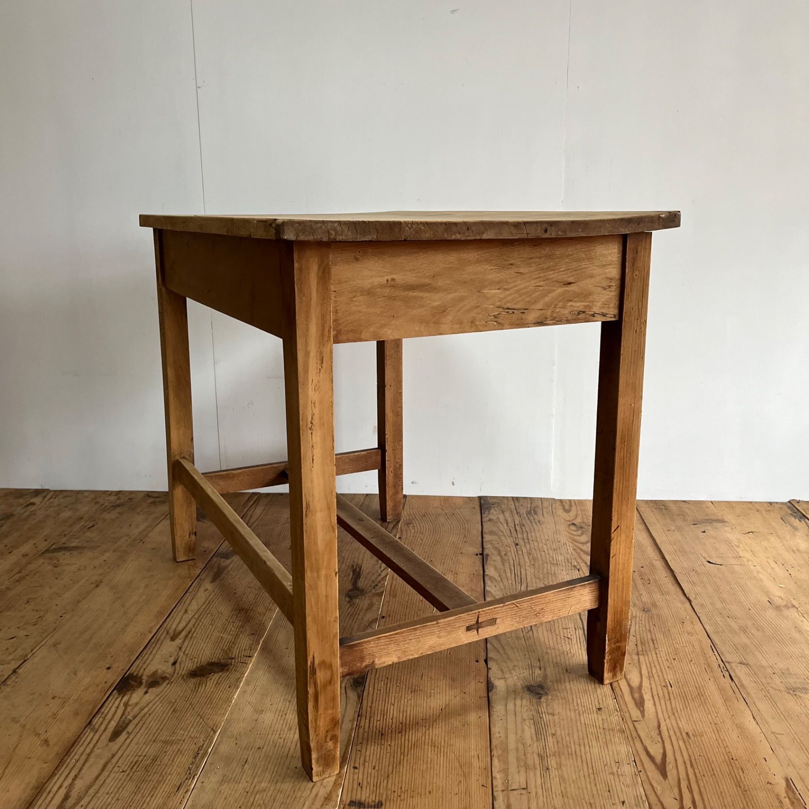 アンティーク テーブル デスク 机 無塗装 無垢材 シャビー y1000f