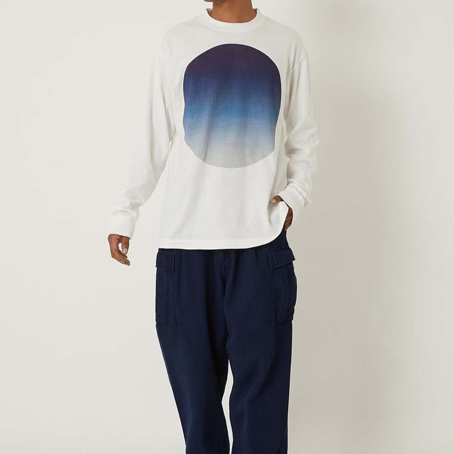 BLUE BLUE JAPAN ムライトテンジク オオマルグラデーション ロングスリーブＴシャツ サイズXL 綿 商品番号 1006387 MADE IN JAPAN 管理番号 759