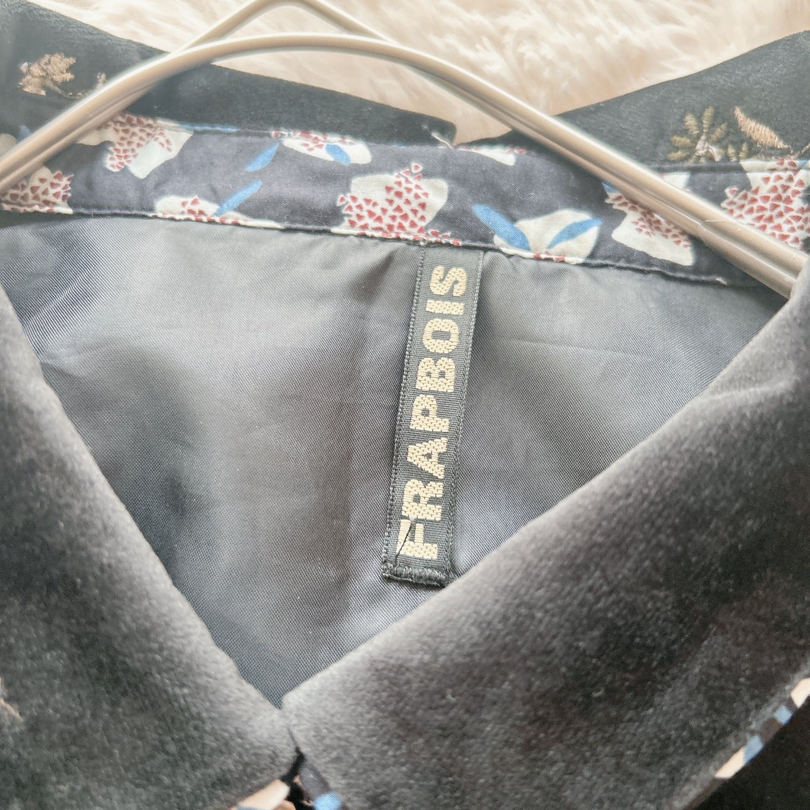  フラボア FRAPBOIS ベロア 刺繍 エルダーフラワー ブラウス 半袖 半袖 シャツ ブラウス