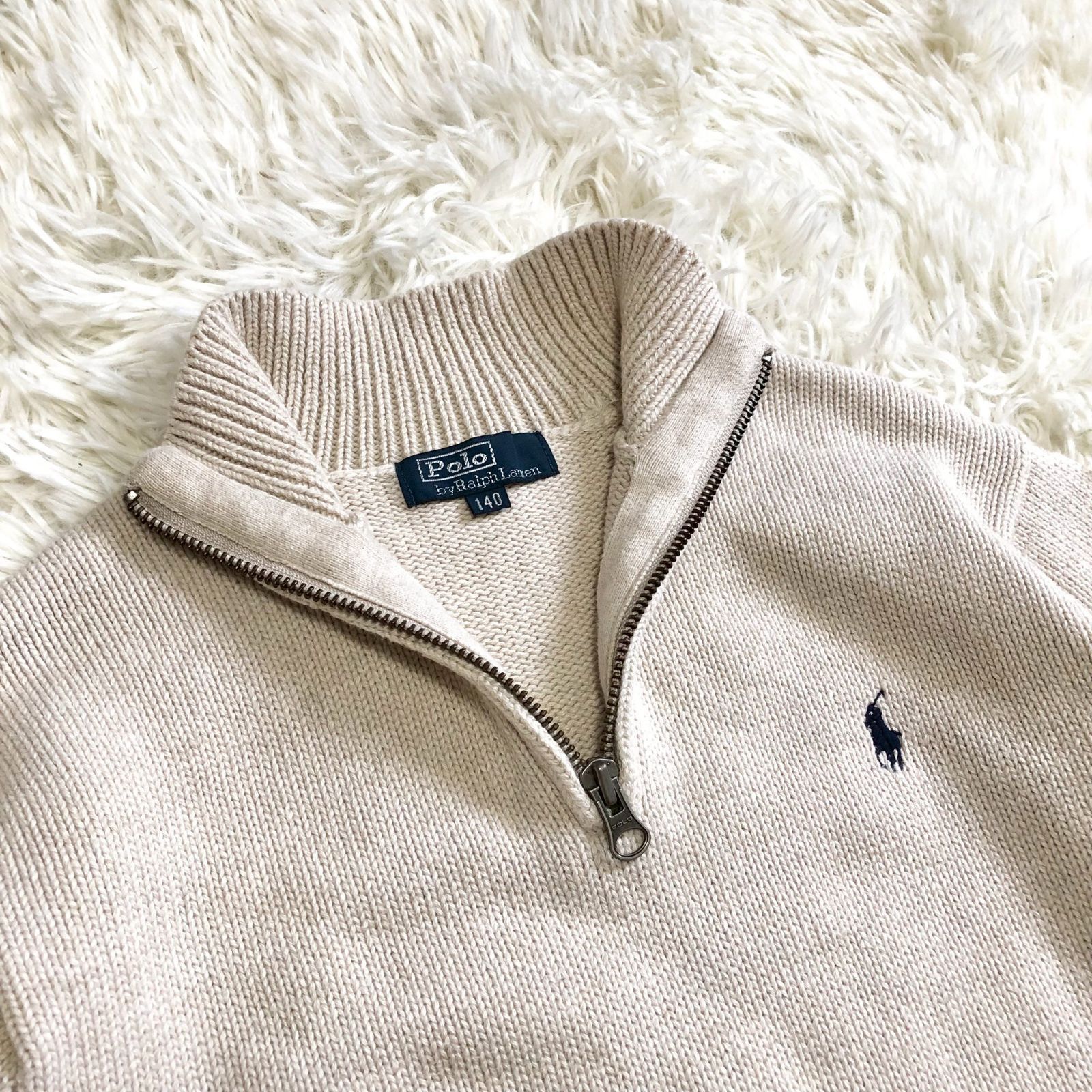 美品✨】ラルフローレン ハーフジップ ニット 140 トップス ジップ