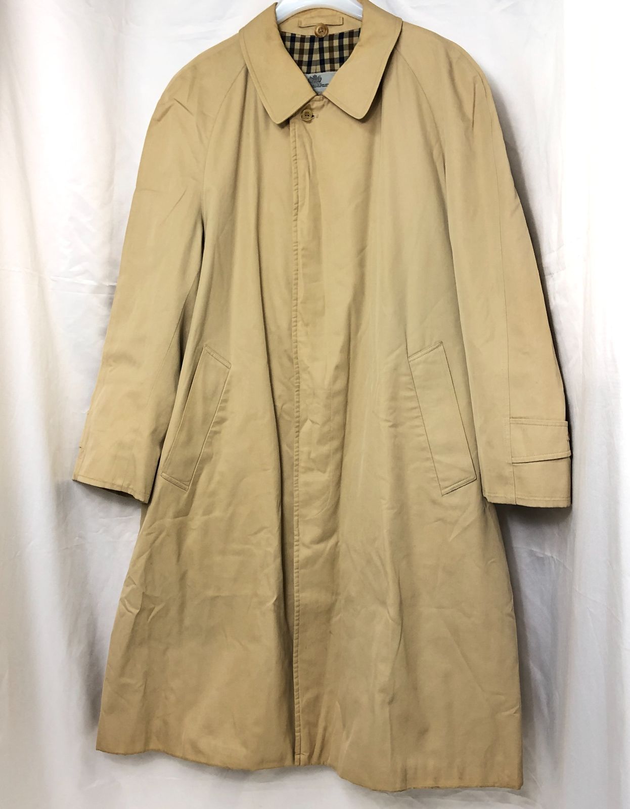 美品】Aquascutum メンズ トレンチコート NewAqua5 ブラック Men's