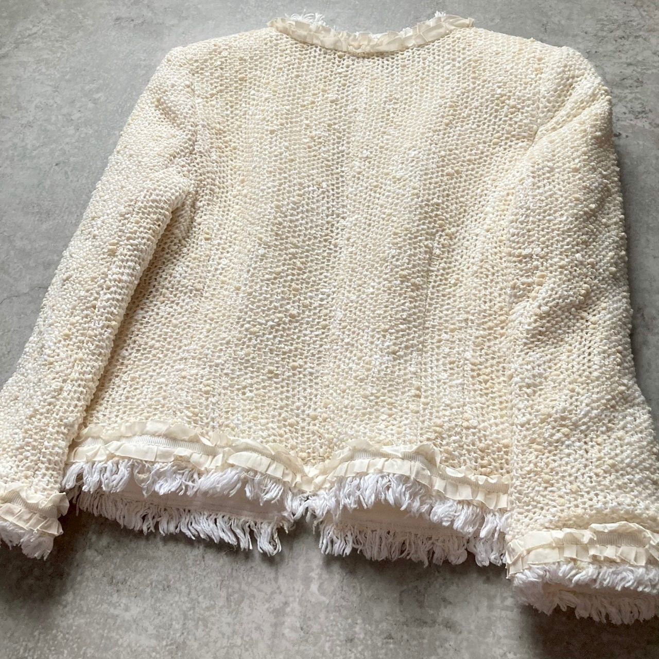 FOXEY BOUTIQUE 白ツイードジャケット38 美品 FOXEY スノーフレーク