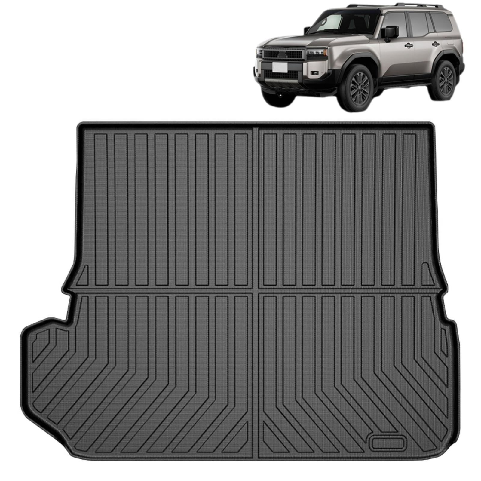 TatkDIY に適用 ランドクルーザー 250系 ランクル LC250 カスタム パーツ 3Dラゲッジマット 3Dラゲージトレイ シートバッグマット 車用 保護マット 滑り防止 耐汚れ 7人乗りラゲッジマット一体型