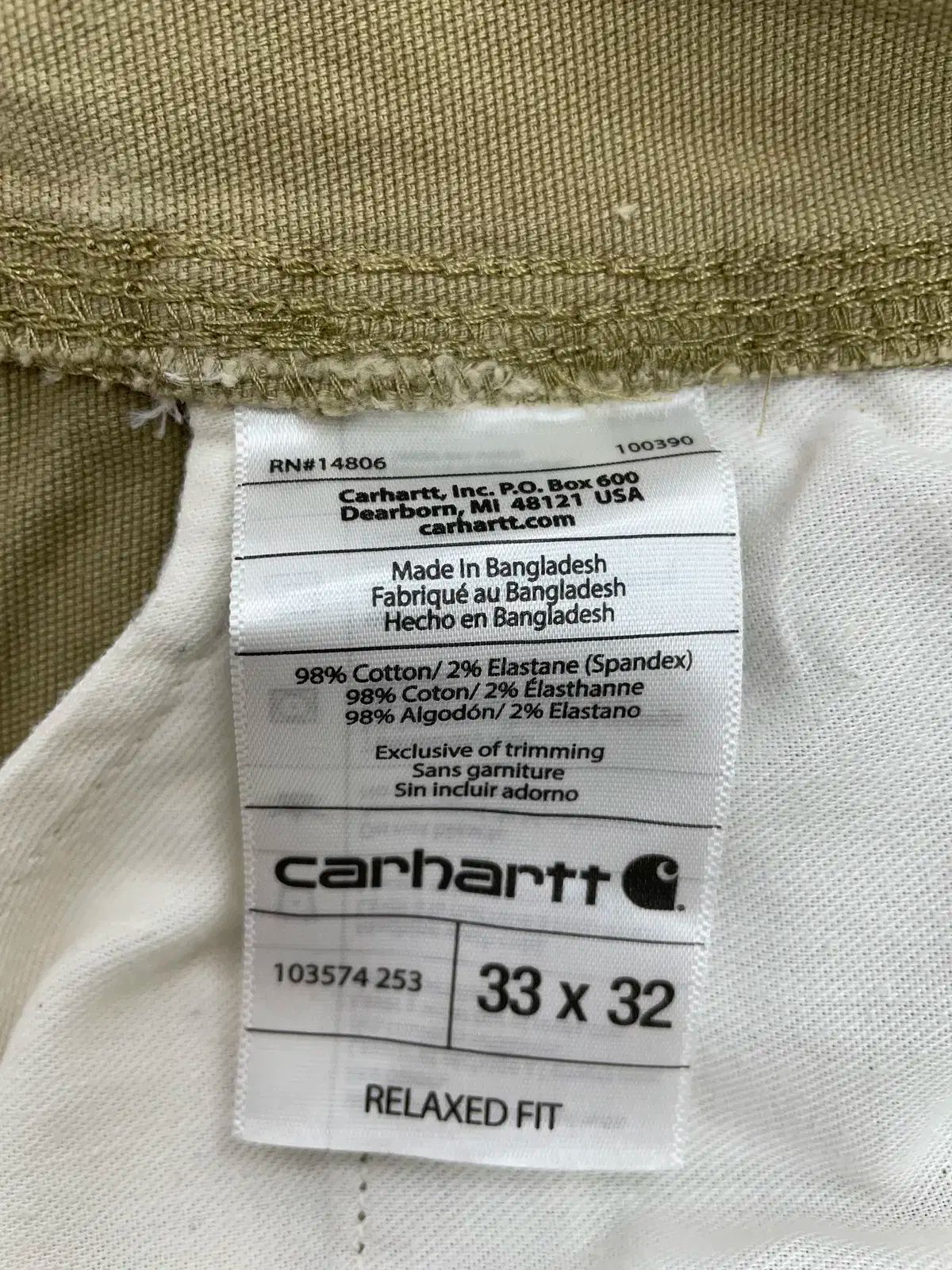  カーハート リラックスフィット カーゴ パンツ チノパン パンツ