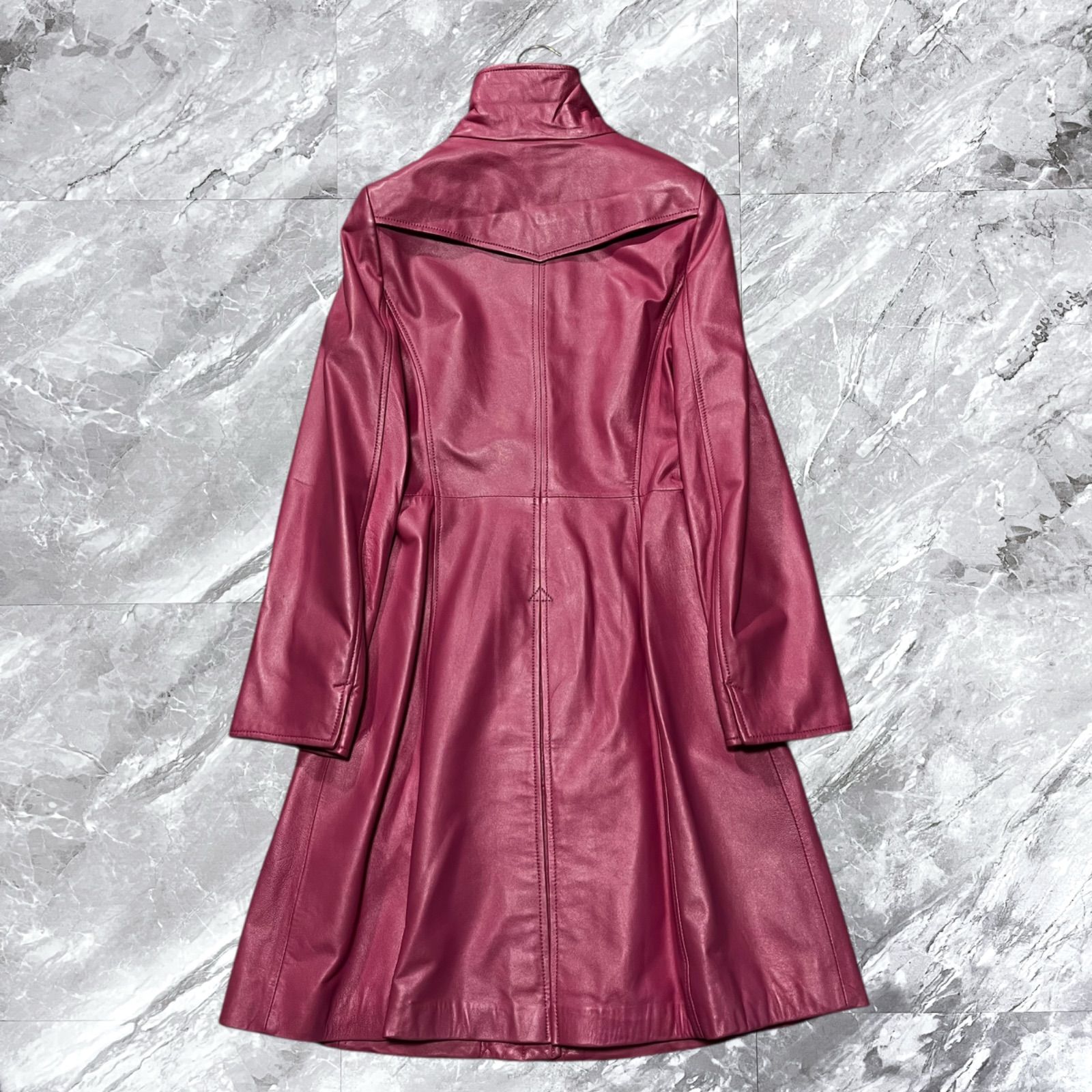 【美品】⭐️バルマン BALMAIN レザーロングコート アウター BALMAIN バルマン レザーコート ロングコート 本革 羊革