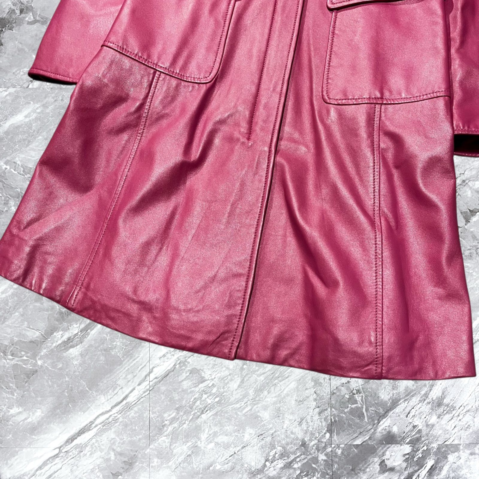 BALMAIN バルマン レザーコート ロングコート 本革 羊革