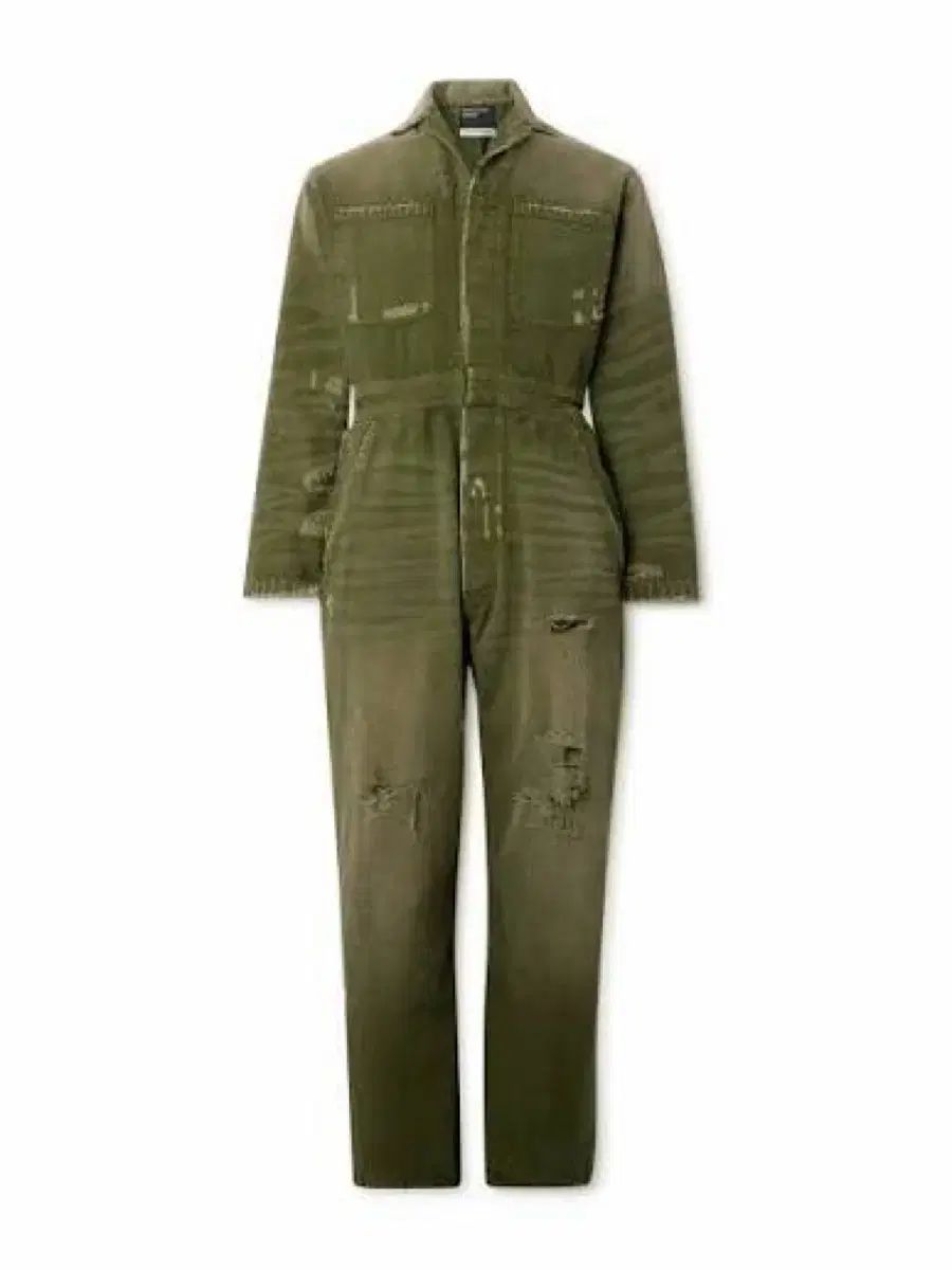 24 ss ERD ディストレスド ジャンプスーツ オリーブグリーン