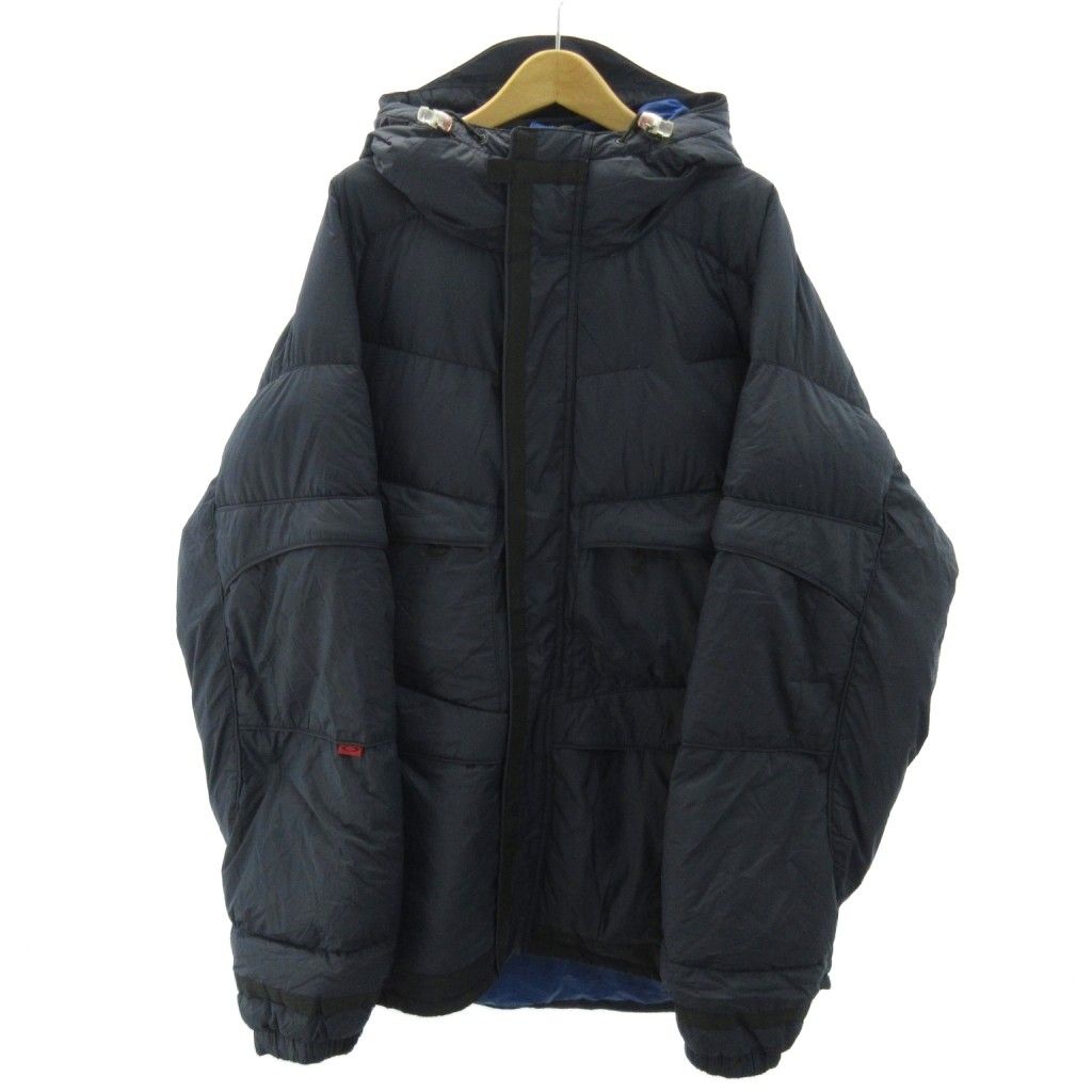 オークリー OAKLEY 赤タグ ダウンジャケット フード ジップアップ ナイロン XL 黒 ブラック 0807 ●ECO