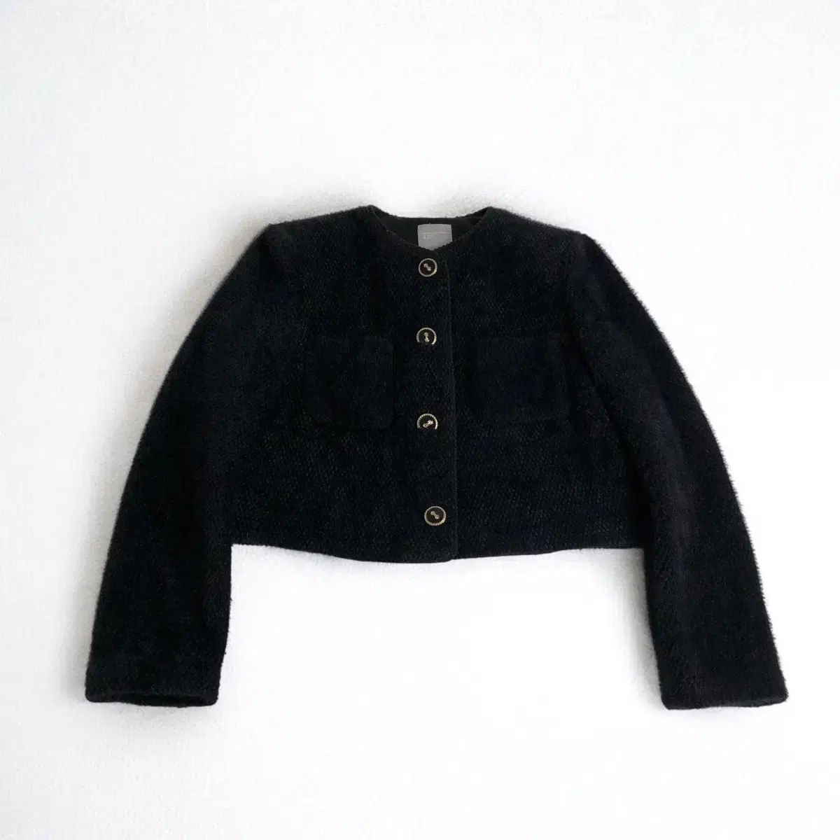 8seconds ブラック ツイード クロップド ジャケット xs - メルカリ