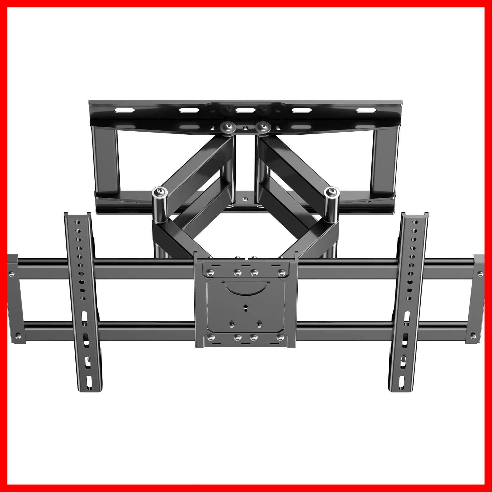 回転式 可動式テレビかべかけ金具フルモーション式 大型 4K 液晶 tv壁掛けスタンドVESA 200x200 600x400mm 耐荷重62kg アーム37～85インチ対応 前後 上下 左右き角度調整 40 テレビ壁掛け金具 43 47 50