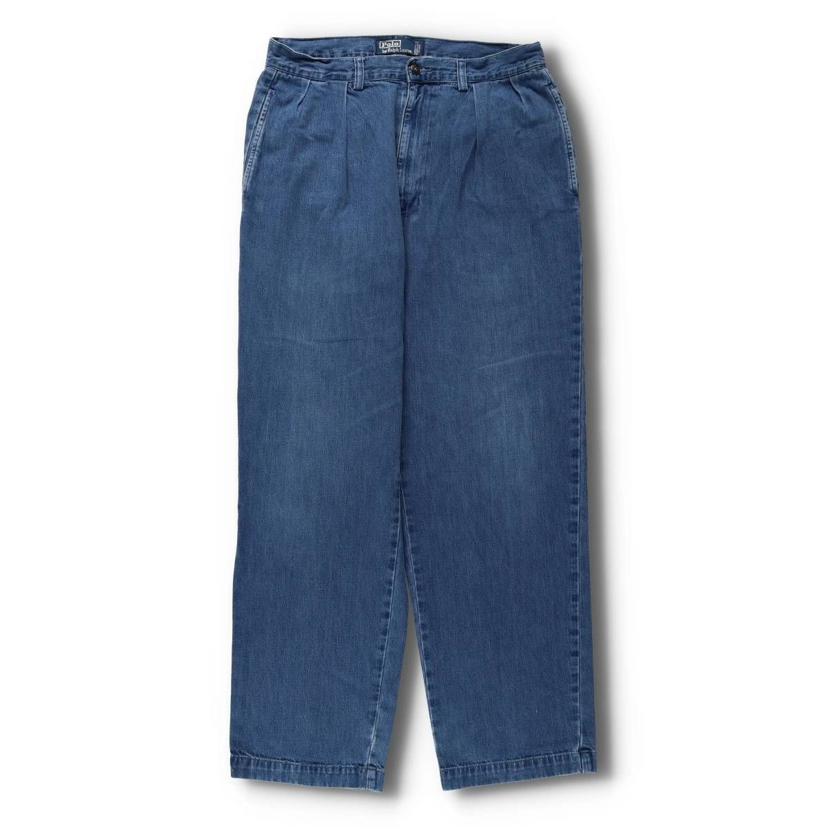 古着 90年代 ラルフローレン Ralph Lauren POLO by Ralph Lauren ANDREW PANT ツータック テーパードデニムパンツ evb031411