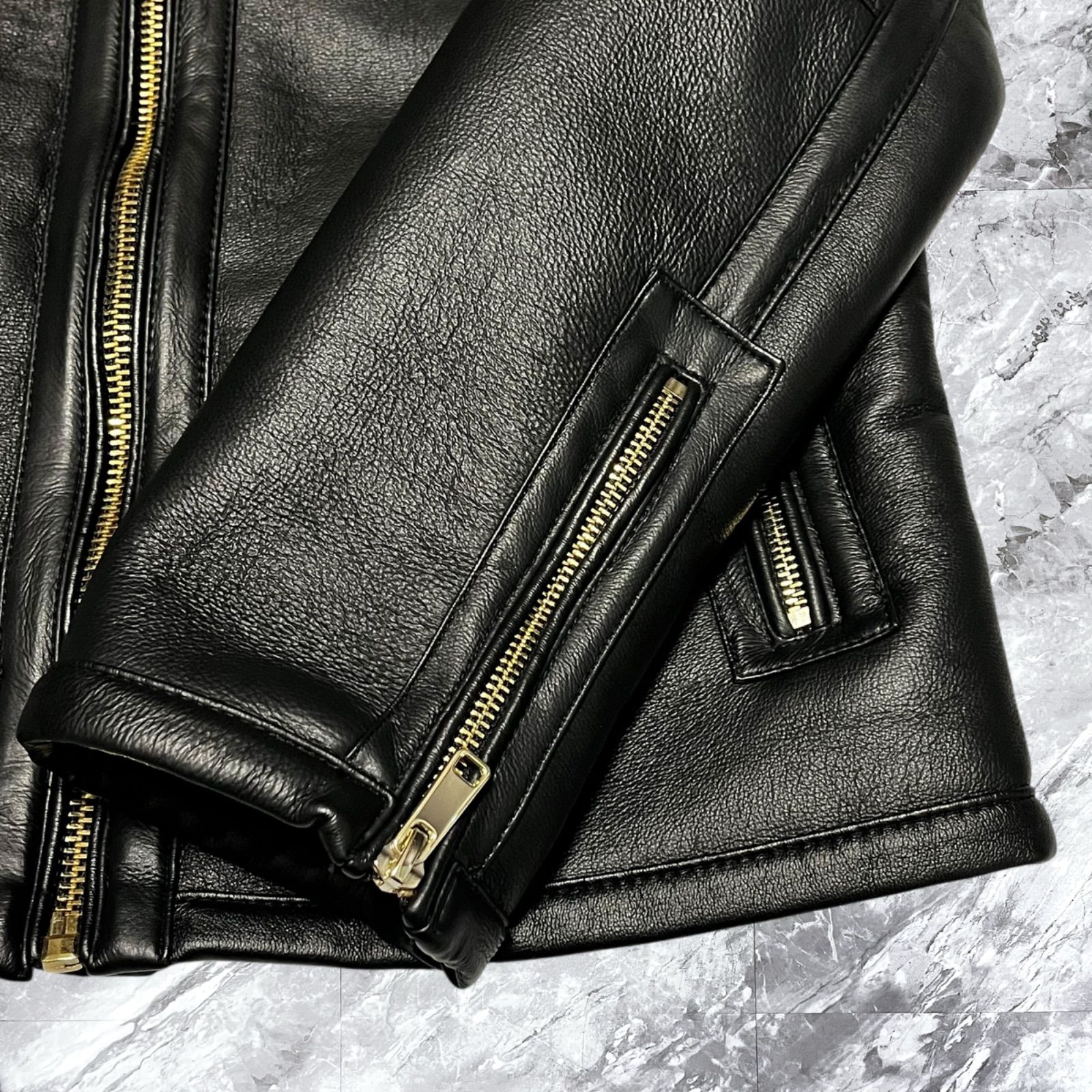 フェイクムートンジャケット シングルライダース