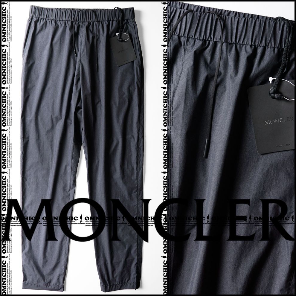 MATT BLACK モデル MONCLER モンクレール 清潔感の塊 贅沢張り感 ウールタッチ ロゴ ナイロン ジョガー パンツ 48 W 76～86㎝