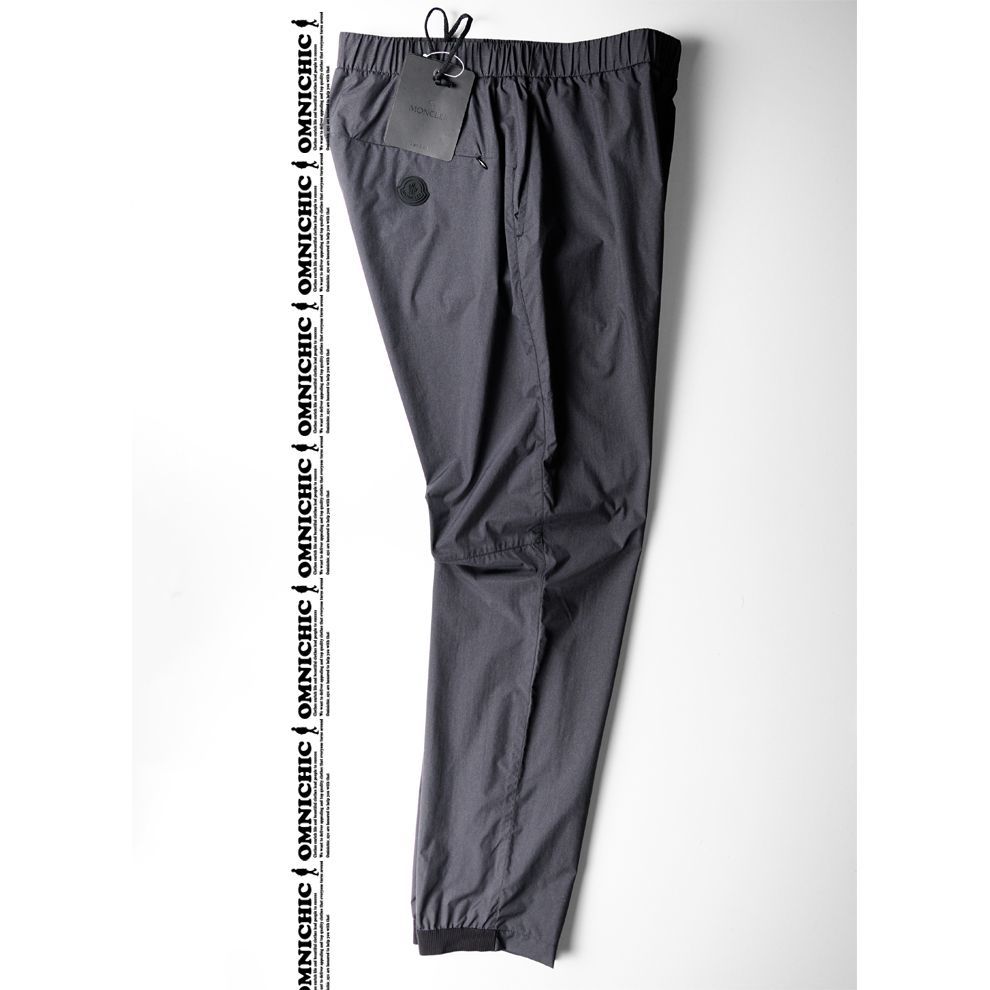 MATT BLACK モデル MONCLER モンクレール 清潔感の塊 贅沢張り感 ウールタッチ ロゴ ナイロン ジョガー パンツ 48 W 76～86㎝
