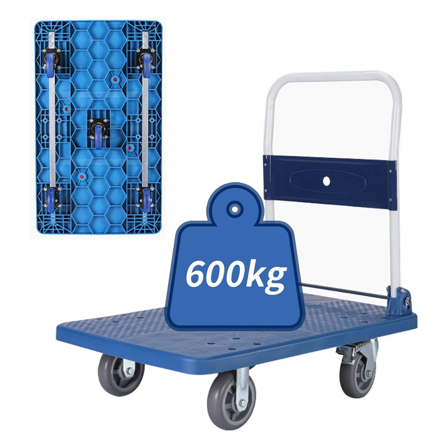 商品 Nijakise台車 折りたたみ 手押し平台車 110x65CM 耐荷重600kg キャリーカート 軽量 コンパクト スチール製 キャスター付き 静音 倉庫 産業 病院 農業 建設 防災 旅行 ショッピング 自動車店 スポーツトレーニング レストラン