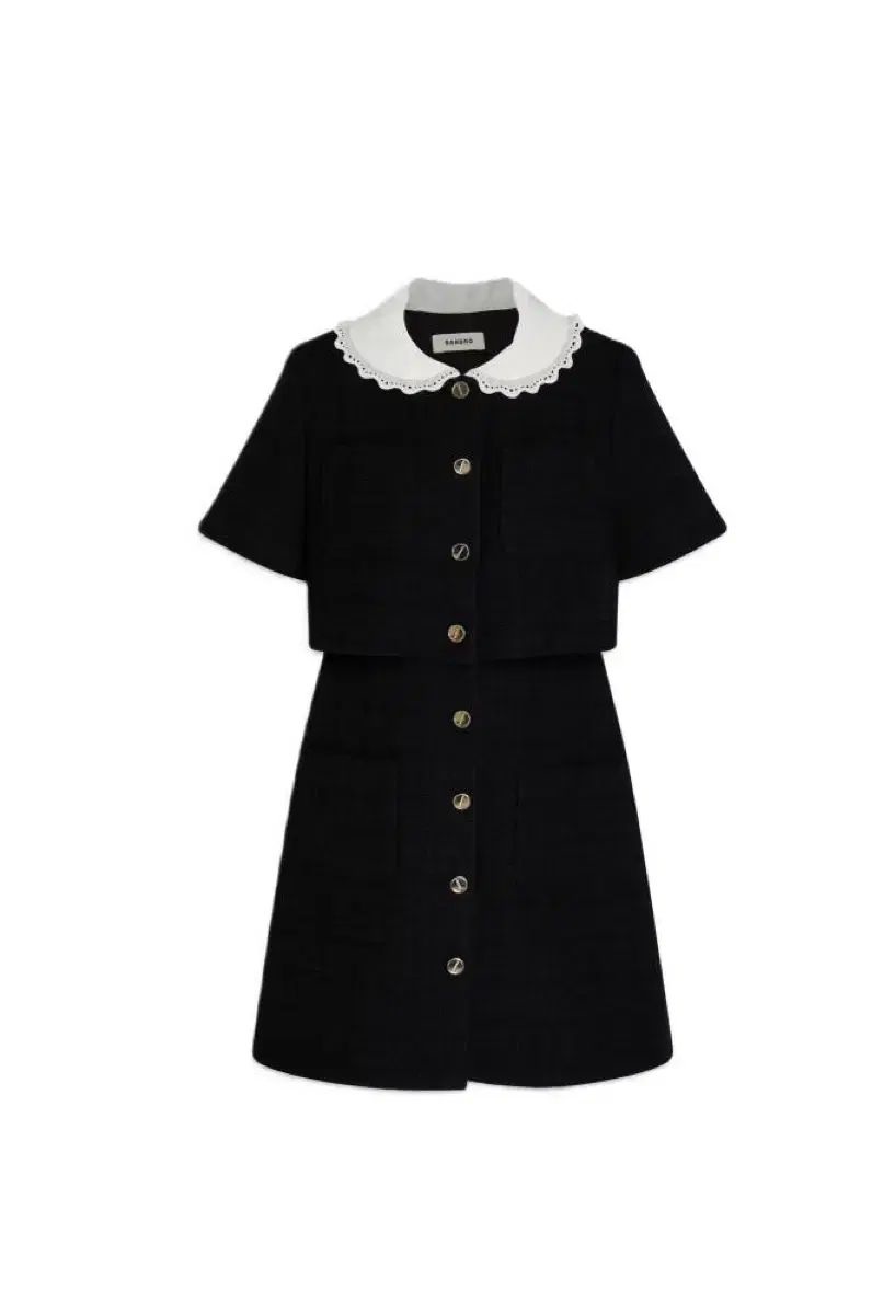 サンドロ ツイード ブラック ONE PIECE 36