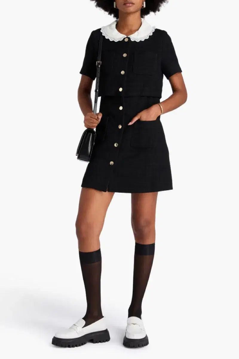 サンドロ ツイード ブラック ONE PIECE 36