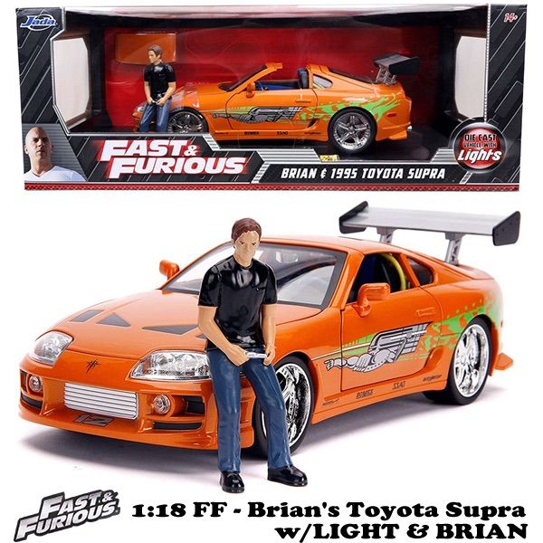 JADATOYS 1 18 ワイルドスピードダイキャストカー Brian s Toyota Supra w LIGHT - BRIAN