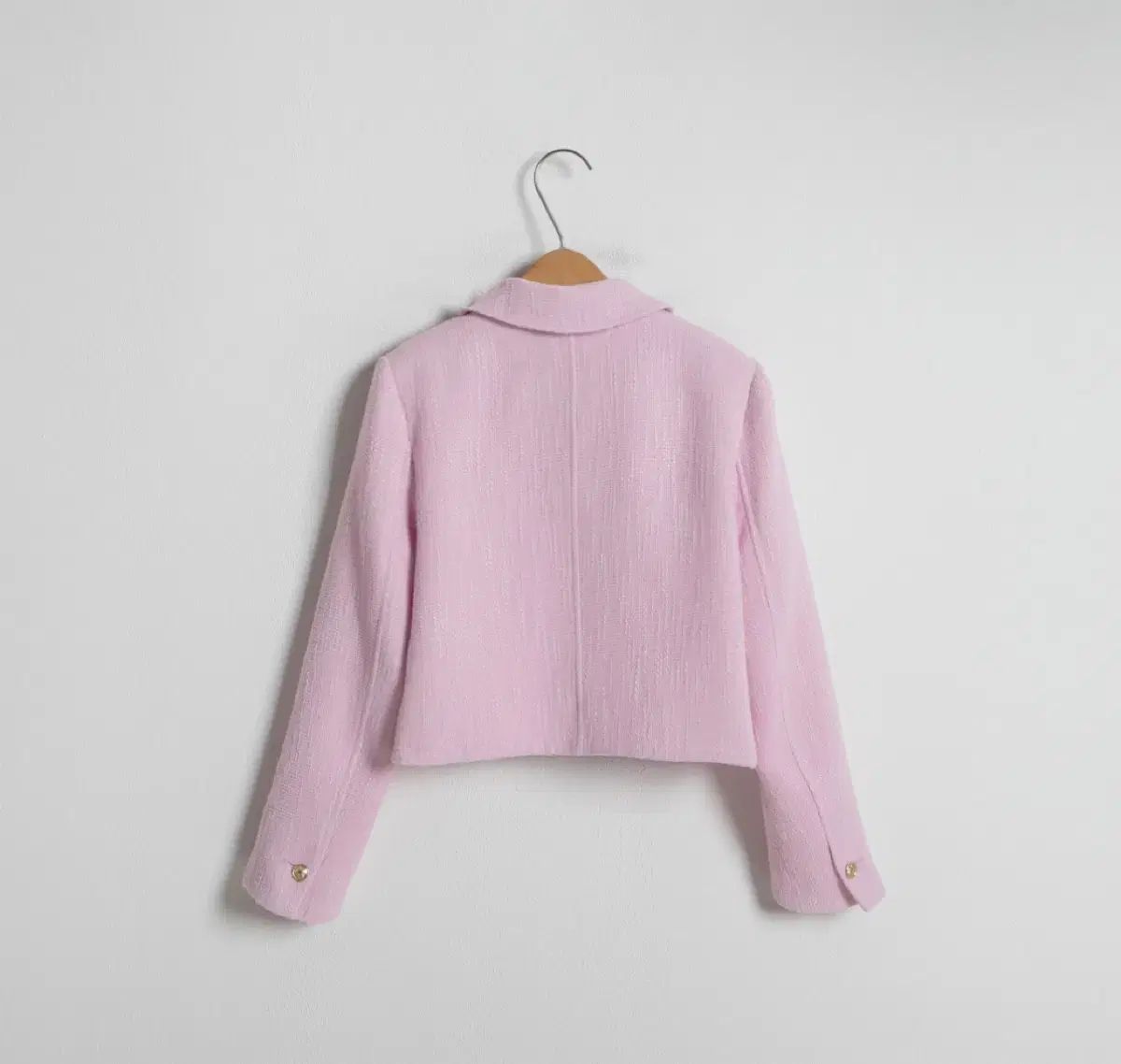 NAIN ピンク ツイード クロップド ジャケット