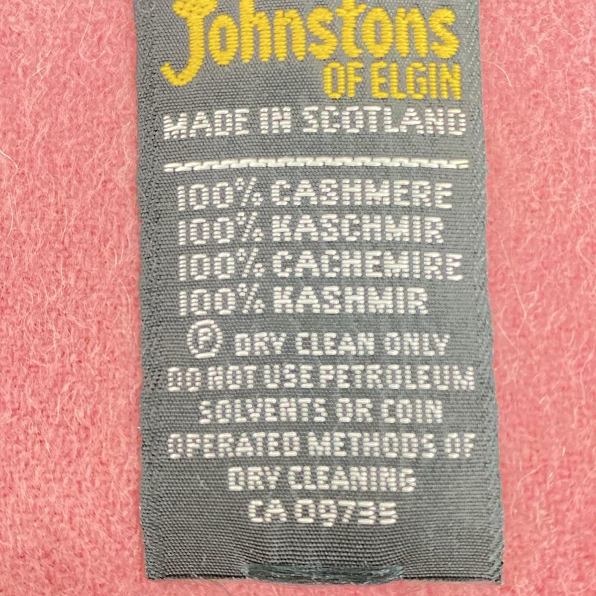 法人限定 Johnstons ジョンストンズ マフラー - ピンク フリンジ カシミヤ 【本日のどっきりセール】