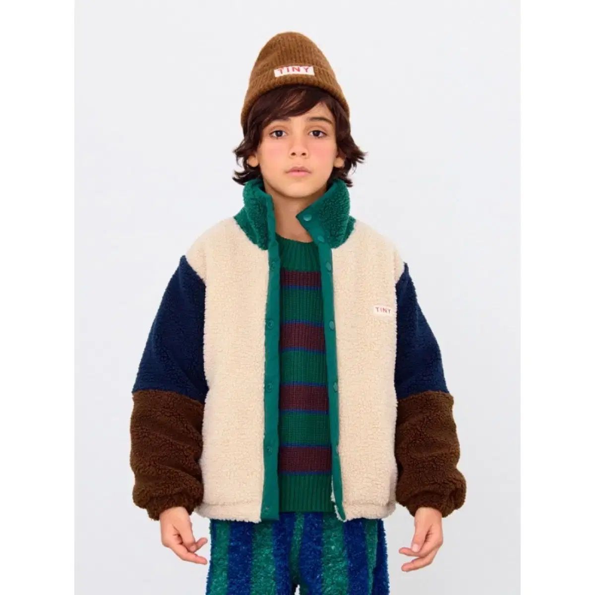 タイニコットン ブロック シープスキン ジャケット 12y