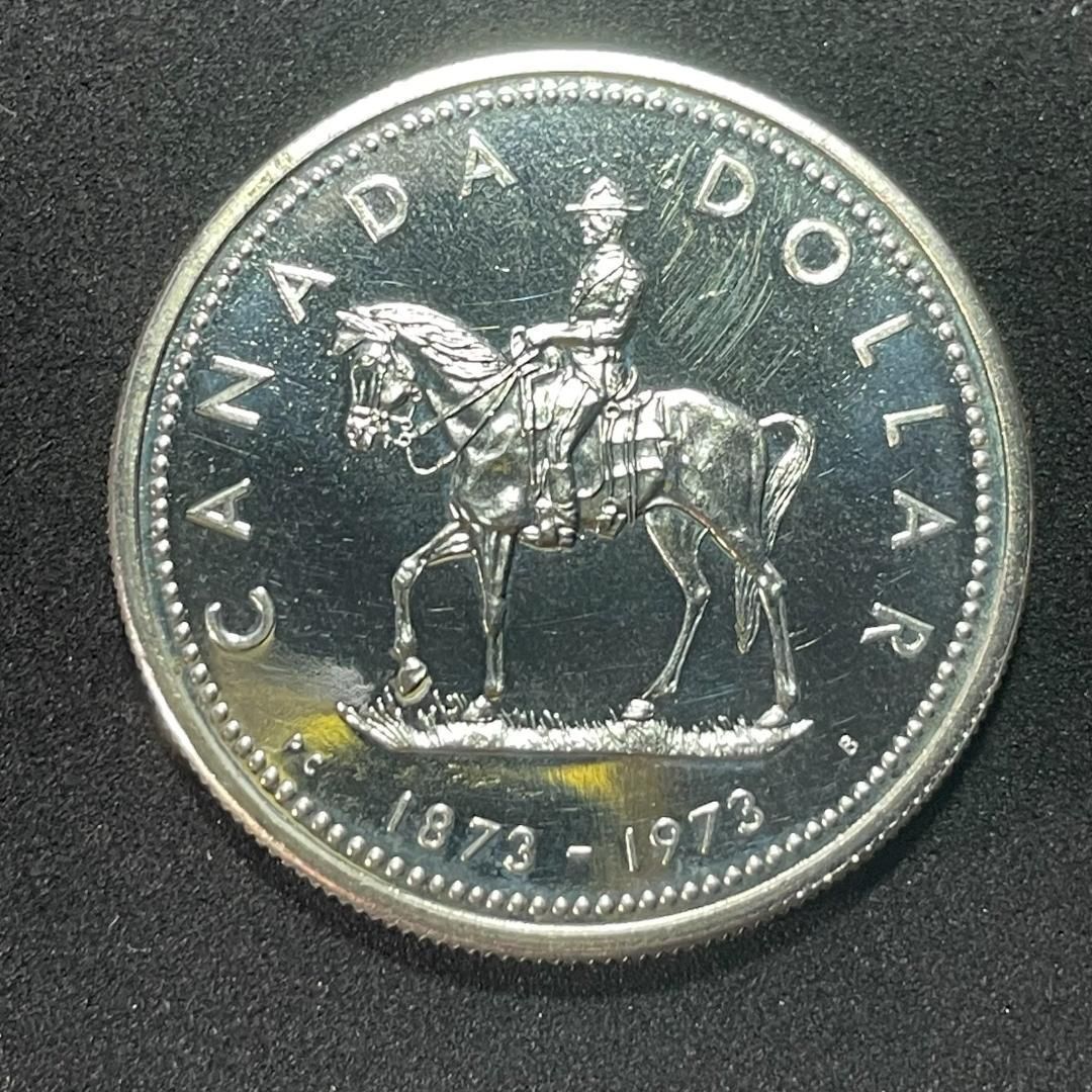 銀貨】1973年 カナダ 騎馬警察100周年記念 1ドル銀貨／RCMP Centennial