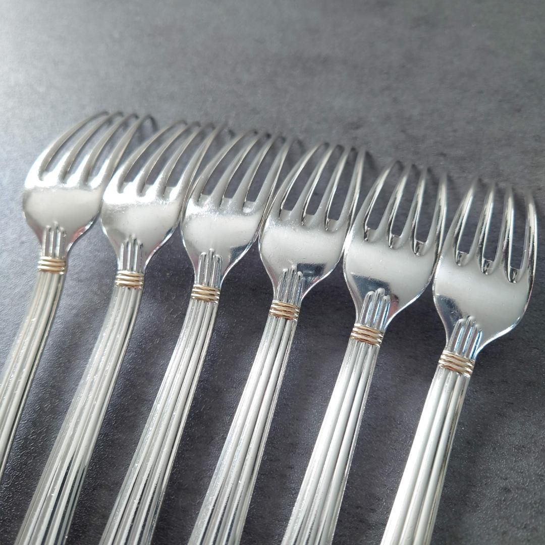 格安 希少 クリストフル アリアゴールドリング デザートフォーク 6点 アウトレット 価格キッチン・日用品・その他 - 格安 希少 クリストフル