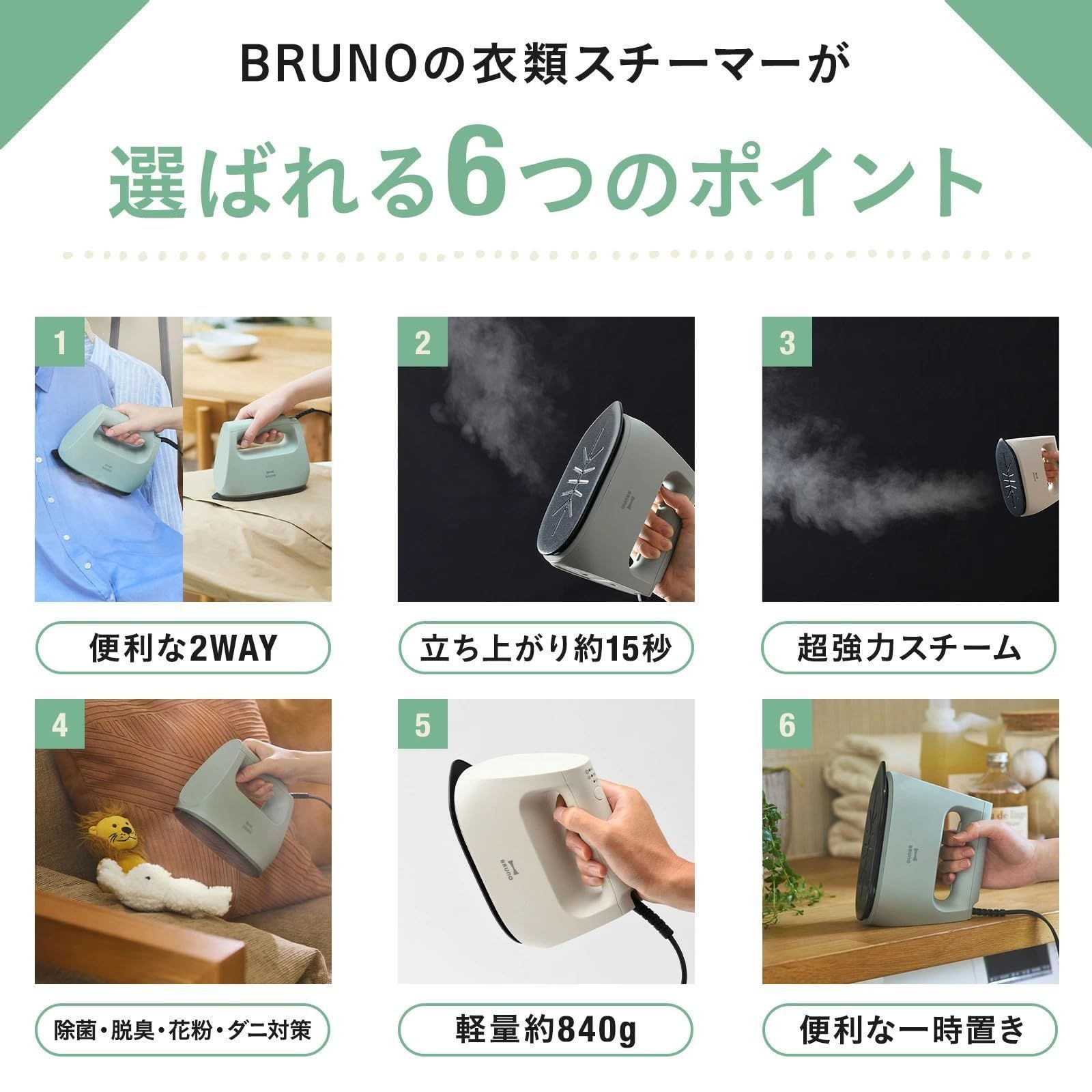 2WAY衣類スチーマー パワースチーム