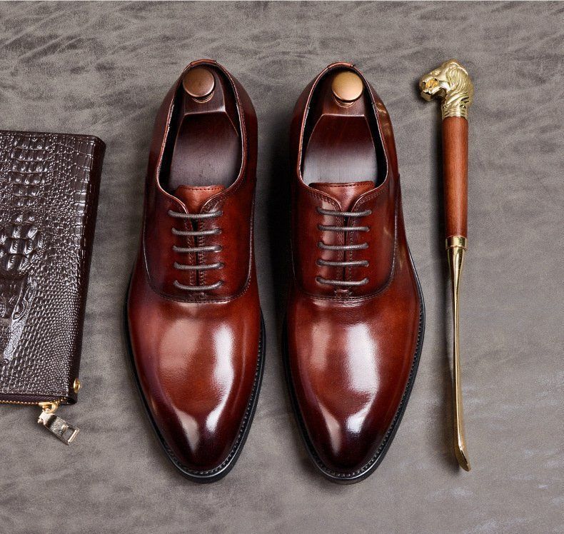 高品質本革使用 メンズ ビジネスシューズ レザーシューズ ワインレッド紳士靴
