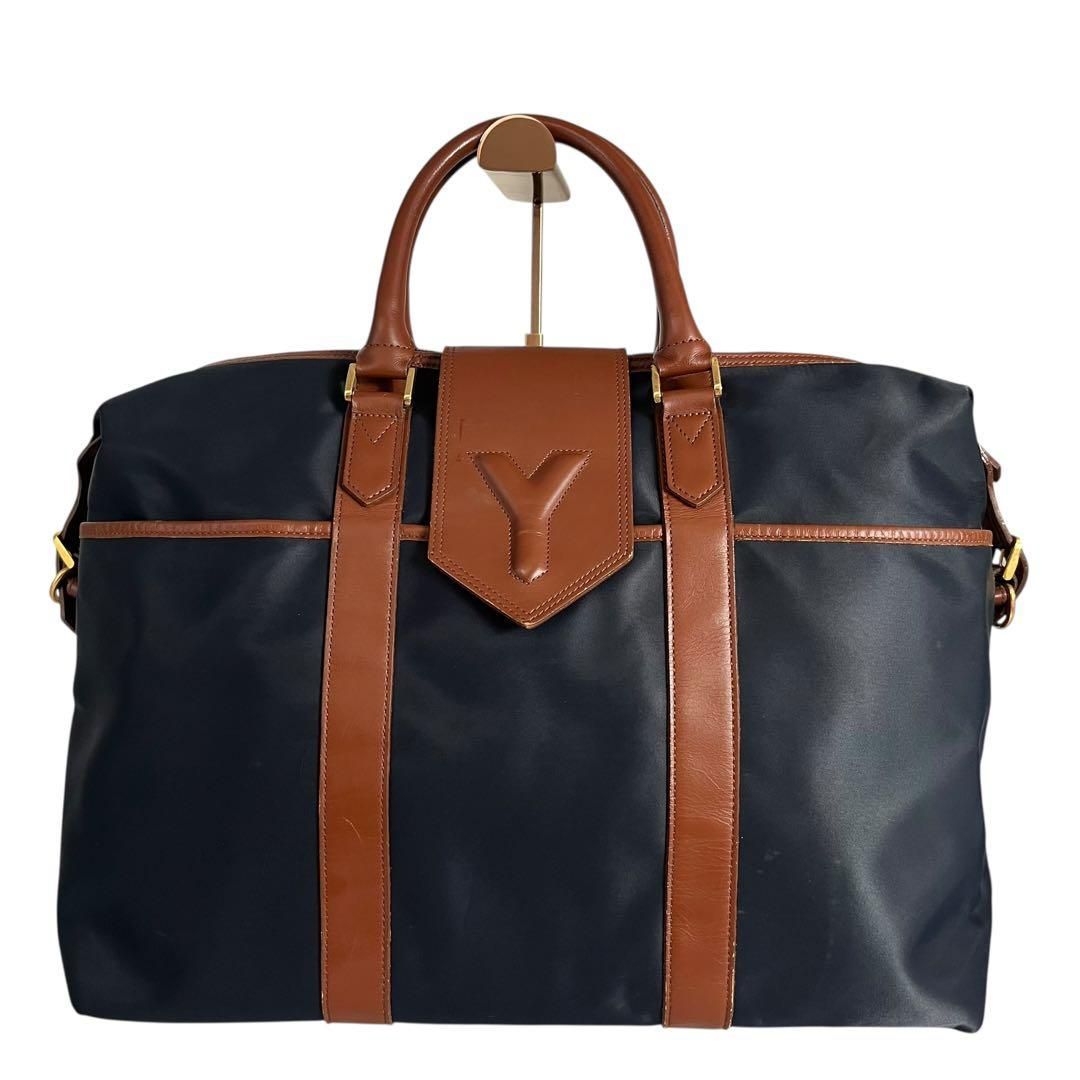 イブサンローラン ボストンバッグ ネイビー ヴィンテージ