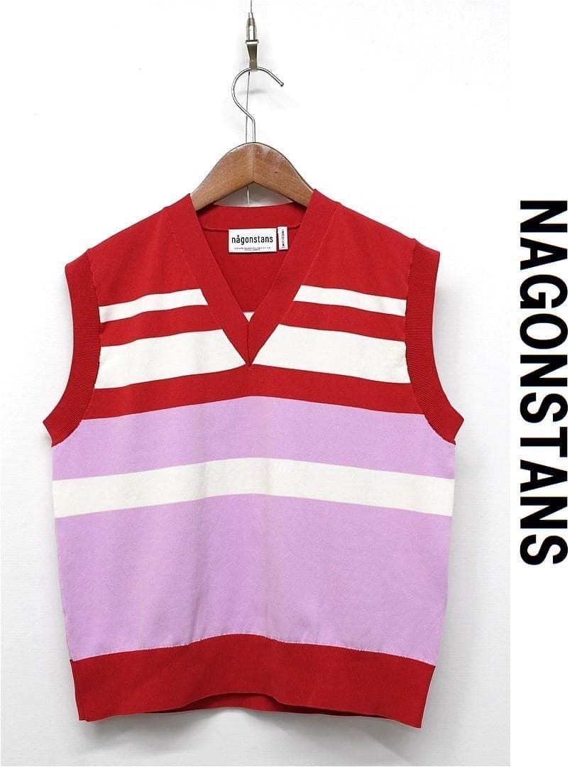 J421 24SS NAGONSTANS ニットベスト Vネック ボーダー