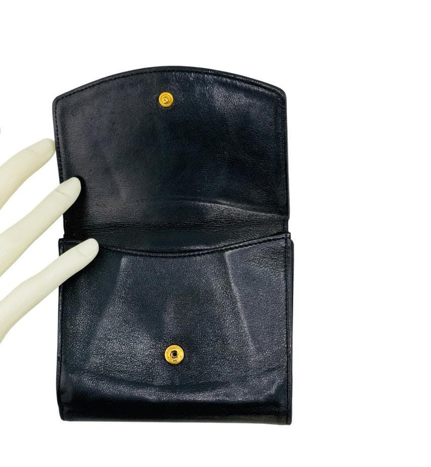 CHANEL 二つ折り財布 デカココマーク ロゴ入り 黒 ギャランティカード