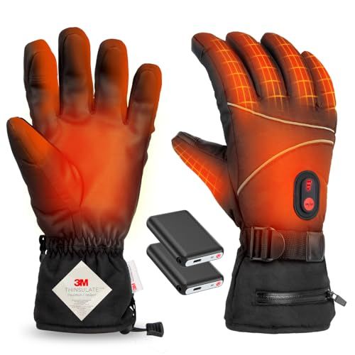 電熱グローブ 電熱手袋 新登場 16000mAhバッテリー付き ヒーター手袋 65℃最高温度 バイク用 3Mシンサレート DC給電 防寒グローブ メンズ レディース 3段階温度調節 タッチパネル対応 滑り止め付き 裏起毛 ブラック L ki
