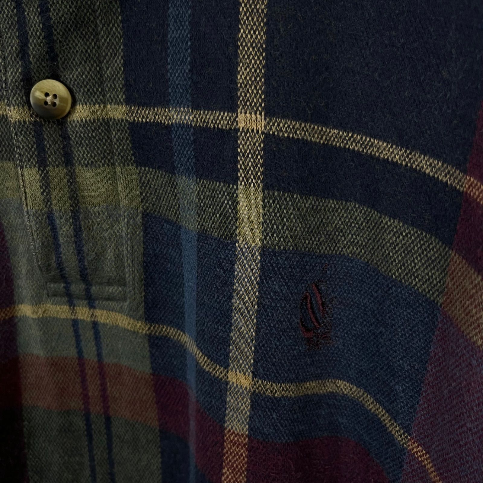 OLD NAUTICA 90s ノーティカ 長袖 チェック ポロシャツ メンズ L 
