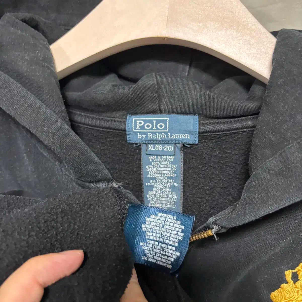 ポロラルフローレン ビックポニー ジップアップ パーカー 黒白 - メルカリ