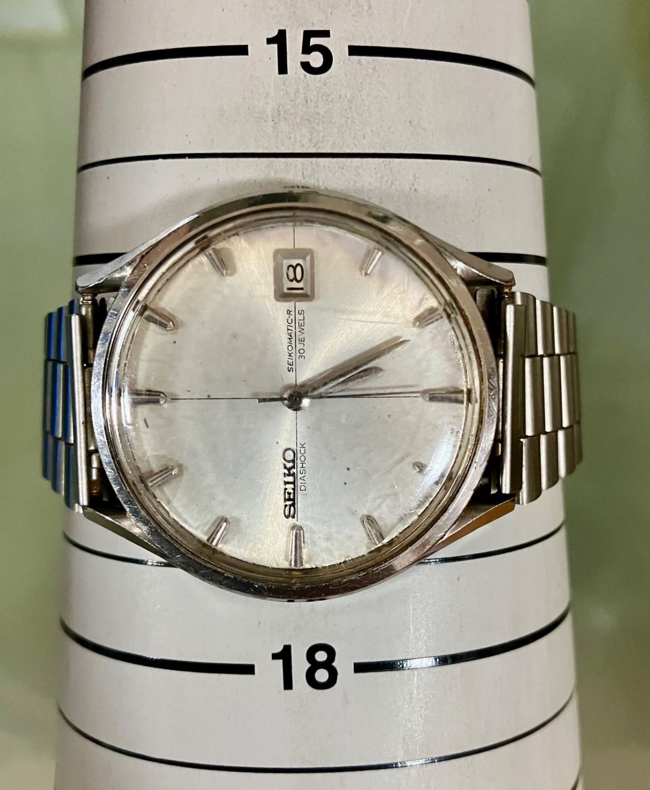  稼働品 SEIKO セイコー マチック R 8305 1010 自動巻 AT クジラ刻印 シルバー文字盤 メンズ腕時計 自動巻き時計 腕時計(アナログ)