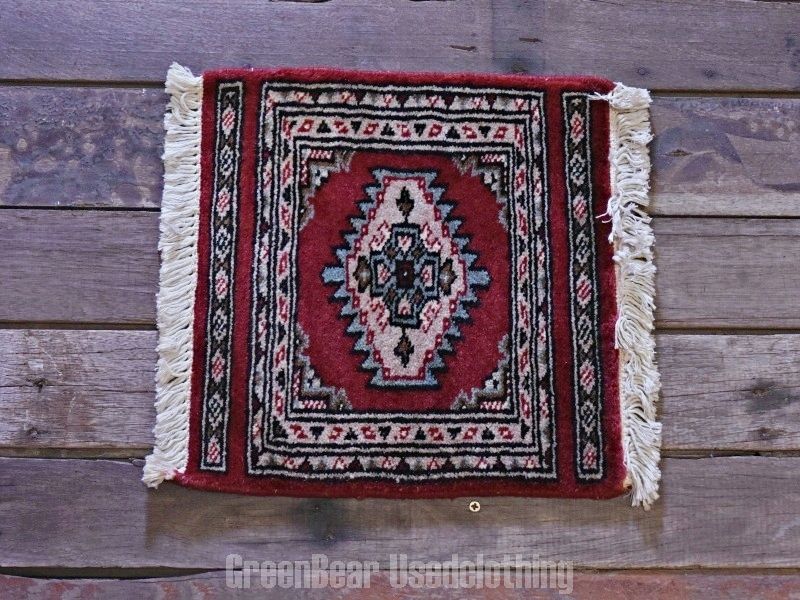 RAGA039 ヴィンテージ ミニラグ トライバルラグ 絨毯 29.5cm×29.5cm