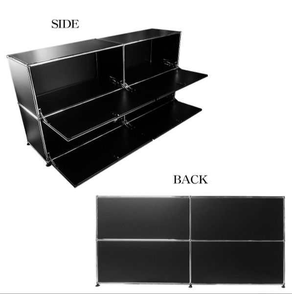 食器棚 北欧スタイル3段食器棚 ロック付き モジュラー家具 引き出し付きキャビネット モダンリビング収納棚 MARWIL-DEMENAGEMENTS_CH