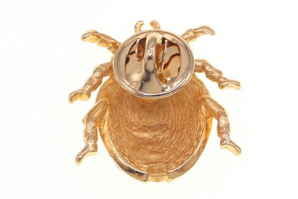 ディオール ピンバッジ レッド ゴールド メタル