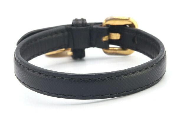 プラダ ブレスレット ブラック ゴールド金具 レザー